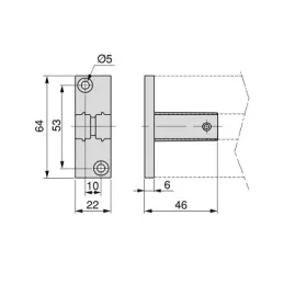 Modularni garderobni sistem ZERO 2115 mm – 2 pokončna nosilca / Bežova