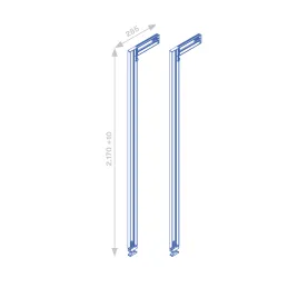 Modularni garderobni sistem ZERO 2115 mm – 2 pokončna nosilca / Bežova