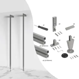 Modularni garderobni sistem ZERO 2115 mm – 2 pokončna nosilca / Bežova