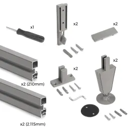 Modularni garderobni sistem ZERO 2115 mm – 2 pokončna nosilca / Bežova