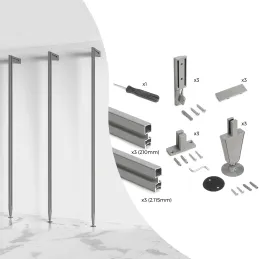 Modularni garderobni sistem ZERO 2115 mm – 3 pokončni letvi / Bežna