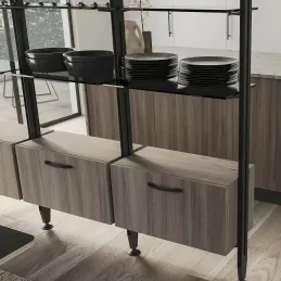Komplet nosilcev za stekleno polico za modularni garderobni sistem ZERO / Mat črna