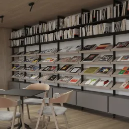 Komplet nosilcev za leseno nagibno polico za modularni garderobni sistem ZERO / Mat črna