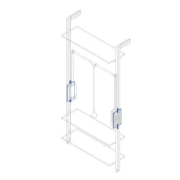 Komplet nosilcev za izvlečni obešalnik za modularni sistem garderobne omare ZERO / Mat črna