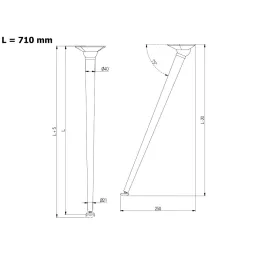 Nastavljiva namizna noga CUBIC / Mat črna
