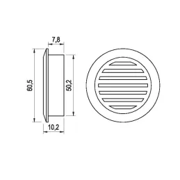 Ventilator 50 mm / Temno rjava