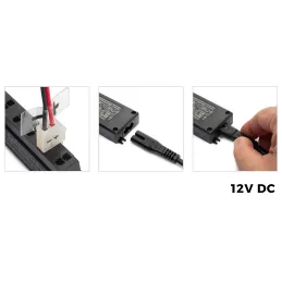 LED transformator (omrežni adapter) 12 V z vgrajenimi priključki / črn