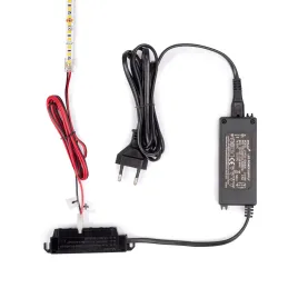 LED transformator (omrežni adapter) 12 V z vgrajenimi priključki / črn