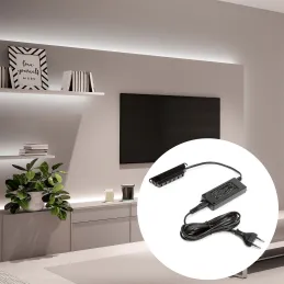 LED transformator (omrežni adapter) 12 V z vgrajenimi priključki / črn