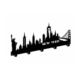 Stenski obešalnik NEW YORK / Mat črna