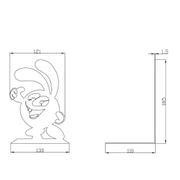 Stojalo za knjige RABBIT / Mat črna