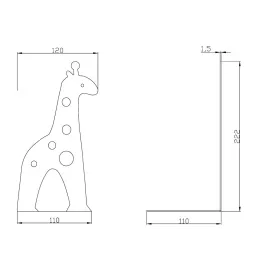 Stojalo za knjige GIRAFFE / Mat črna