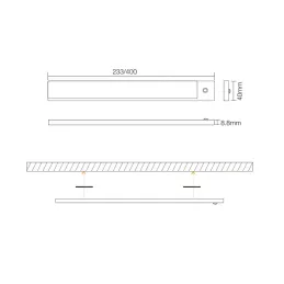 LED-luč pod omarico s senzorjem YASMINE / mat črna