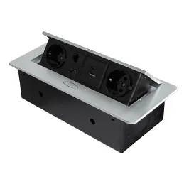 Dvižna vtičnica ATOMIA 2x230 V + 2x USB-polnjenje A/C + HDMI + RJ45 / aluminij