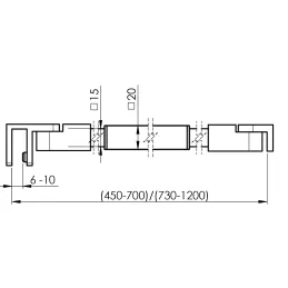 Nastavljiva stabilizacijska palica za tuš kabino 730–1200 / sijoči krom