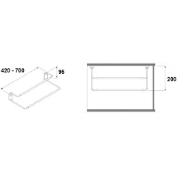 Nastavljivo držalo za čevlje 420–700 mm / Sijajni krom