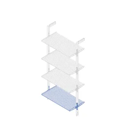 Kovinska polica 1000 mm z nosilci za modularni garderobni sistem ZERO / Mat črna