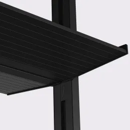 Kovinska polica 1000 mm z nosilci za modularni garderobni sistem ZERO / Mat črna