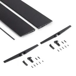 Kovinska polica 1000 mm z nosilci za modularni garderobni sistem ZERO / Mat črna