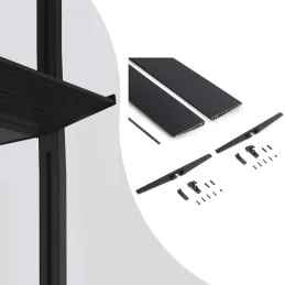Kovinska polica 1000 mm z nosilci za modularni garderobni sistem ZERO / Mat črna