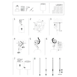 Oblikovalska svetilka LASER 750 mm / Mat črna