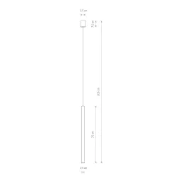 Oblikovalska svetilka LASER 750 mm / Mat črna