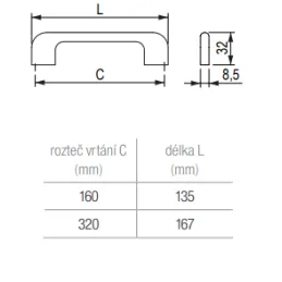 Ročaj TRON / Brušen nikel
