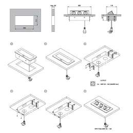 Izvlečna električna vtičnica SCHUKO 3x230V + polnjenje USB A/C / Mat črna