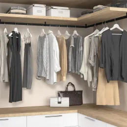 Komplet zaključkov za obešalno palico LUXE / Črna strukturirana