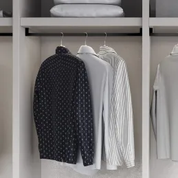 Komplet zaključkov za obešalno palico LUXE / Črna strukturirana