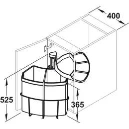 Vrtljiv koš za odpadke ENVI Center 400 mm 2 × 9 L / antracit