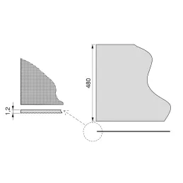 Nedrseča podloga za predal TEXTILE Siva / 1 m