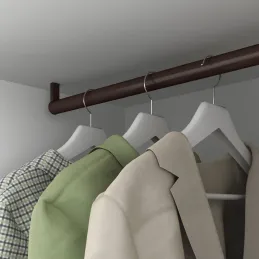 Komplet nastavkov za obešalno palico LARGO – zgornja montaža / temno rjava