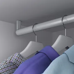 Komplet končnikov za obešalno palico LARGO – zgornja montaža / Aluminij