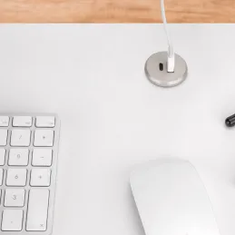 Vgradni 2 x USB-polnilnik za mizo 25 mm PLUGY / Kovinsko siva