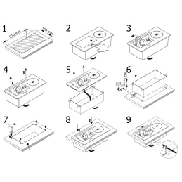 Izvlečna električna vtičnica 1 × 230 V + polnjenje USB A-C / mat črna