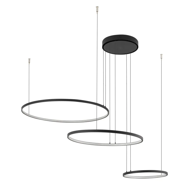 Stropna LED-svetilka CIRCOLO TRIO 1250 mm / mat črna