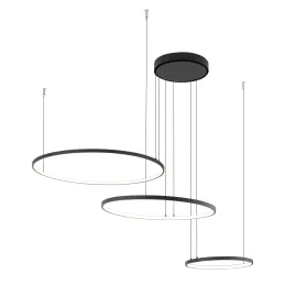 Stropna LED-svetilka CIRCOLO TRIO 1250 mm / mat črna
