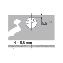 Tečaj, nameščen na steklo INTERMAT 9904 – 95°