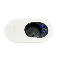 Električna vtičnica ORBIT 1x 230V + 2x USB A-C / Bela matirana