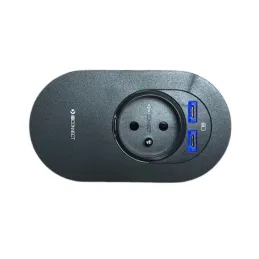 Električna vtičnica ORBIT 1x 230V + 2x USB A-C / Mat črna