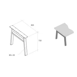 Namizna konstrukcija BENETTI – komplet / mat bela