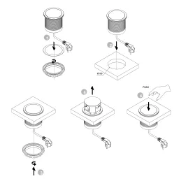 Izvlečna električna vtičnica VERTIKAL SCHUKO 3x 230V + 2x USB / mat črna