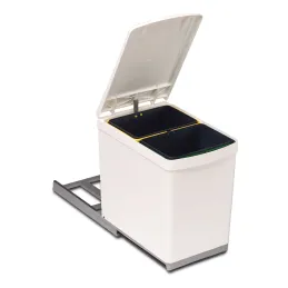 Izvlečni koš za odpadke 300 mm – 2 × 7,5 l / bela