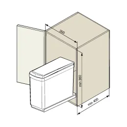 Izvlečni koš za odpadke 300 mm – 2 × 7,5 l / Siva