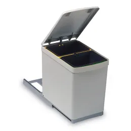 Izvlečni koš za odpadke 300 mm – 2 × 7,5 l / Siva