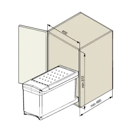 Izvlečni koš za odpadke LINEA 450 mm – 2 × 16 l / siv