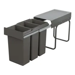 Izvlečni koš za odpadke LINEA 300 mm – 3 × 10 l / antracitna barva