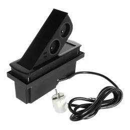 Izskočna električna vtičnica CIZO 2x230 + 2xUSB – FRENCH / črna