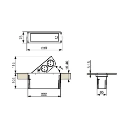 Izskočna električna vtičnica CIZO 2x230 + 2xUSB – FRENCH / črna